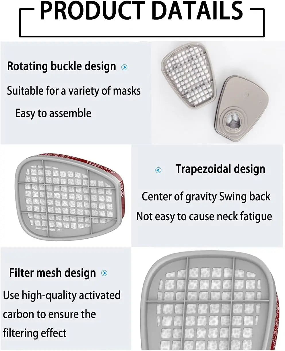 Cotton Filters Set For 3m 6200/7502/6800 Dust Gas Masks