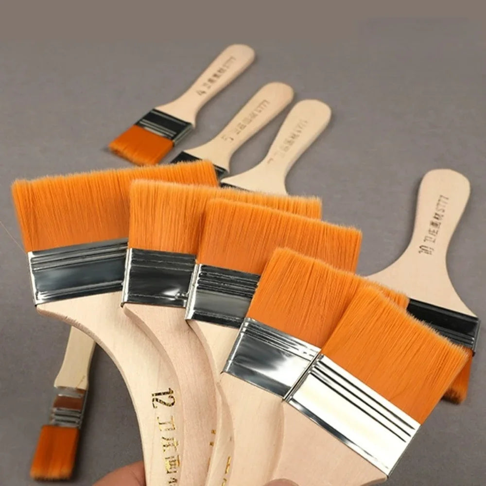 Nylon Paint Brushes with Different Sizes and Wooden Handles